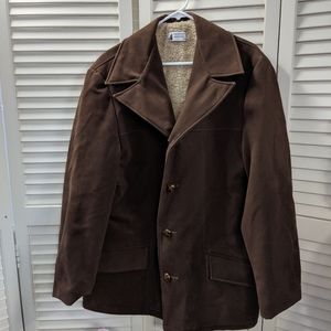 Vintage Sherpa Lined Suede Style Jacket sz 44